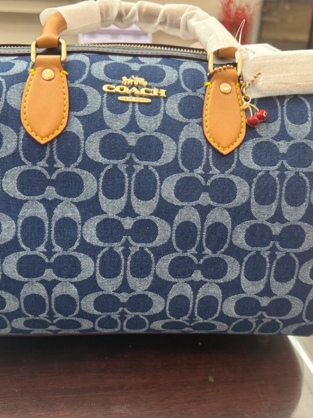 Coach Rowan Satchel Bag In Signature Denim Canvas NWT CY699 - Picture 6 of 6